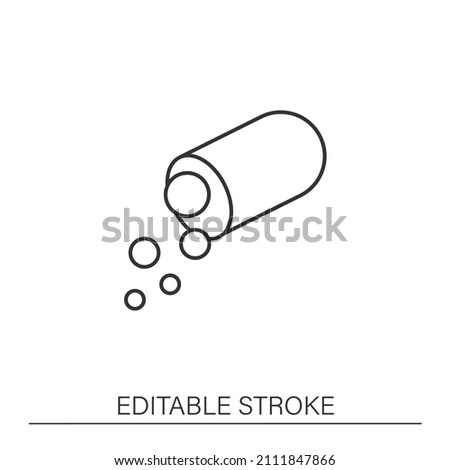  Supplements line icon. Vitamins and minerals. Nutrient supplements. Nutrition facts concept. Isolated vector illustration. Editable stroke