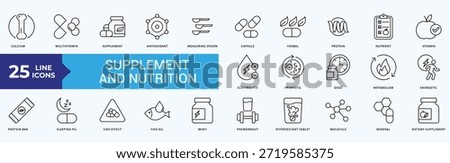 Supplements and Nutrition Icon Pack illustration Vector