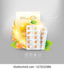 Supplements or Nutritional Vitamins Extraction Background Healthcare and Medical, or Skin Care Products.