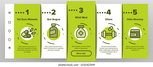 Ergänzt die Onboarding Mobile App Page Vector Thin Line. Sportsman Plastikbehälter mit Protein, Vitamin, Bio-Zusatzstoffe Vollholz Konzept Lineare Piktogramme. Illustrationen zur Farbwiedergabe
