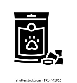 suplementos para el vector de iconos de glifo de mascota. suplementos para el signo de mascota. símbolo de contorno aislado ilustración negra