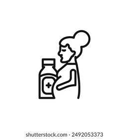 Supplements for pregnant women icon outline collection in black and on white background