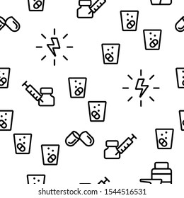Supplements Vector Seamless Pattern Thin Line Illustration