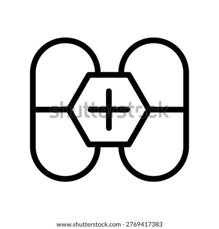Supplements and Vitamins Line Icon for Nutrition, Capsules, Pills, Protein, Wellness and Dietary Health Concept Outline Vector Illustration