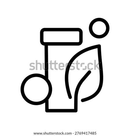 Supplements and Vitamins Line Icon for Nutrition, Capsules, Pills, Protein, Wellness and Dietary Health Concept Outline Vector Illustration