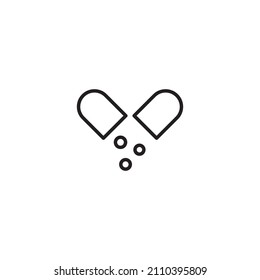 Supplements, vitamins simple thin line icon vector illustration. For web and mobile UI UX