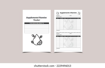 Supplements and Vitamins Tracker KDP Interior