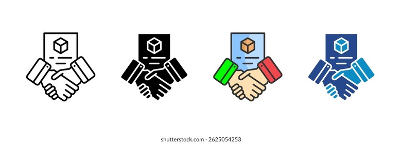 Supplier Agreement Icon Set Multiple Style Collection