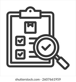 Supplier Audit Outline Icon Vector Illustration