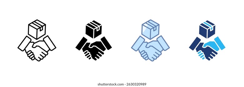 Supplier Collaboration Icon Set Multiple Style Collection