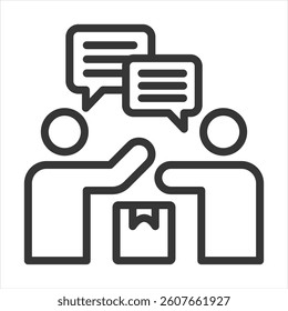 Supplier Communication Outline Icon Vector Illustration