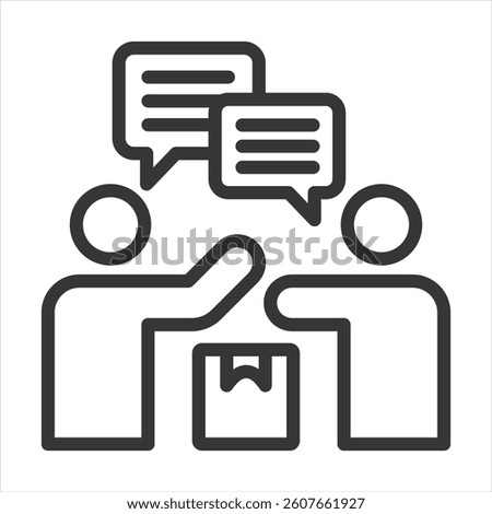 Supplier Communication Outline Icon Vector Illustration
