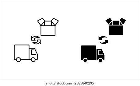 Supplier concept icon set. Cargo transportation idea thin line illustration. Parcel shipping. Product transfer. vector illustration on white background