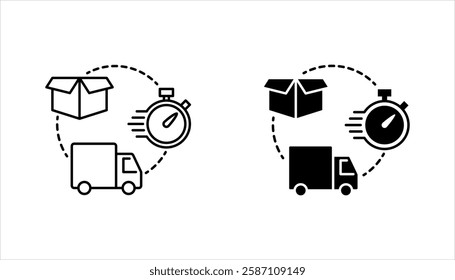 Supplier concept icon set. Cargo transportation idea thin line illustration. Parcel shipping. Product transfer. vector illustration on white background