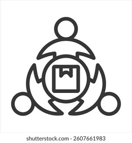 Supplier Diversity Outline Icon Vector Illustration