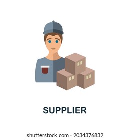 Supplier flat icon. Simple sign from procurement process collection. Creative Supplier icon illustration for web design, infographics and more