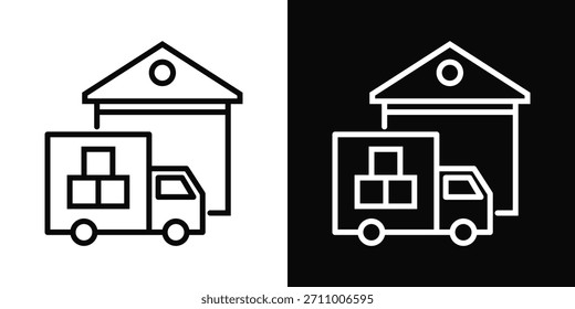 Conjunto de iconos de proveedor estilo de fondo blanco y negro