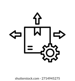 Ilustración vectorial de iconos de esquema de gestión de proveedores