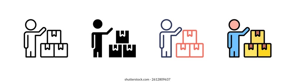 Supplier Multi Style Icon Set Vector