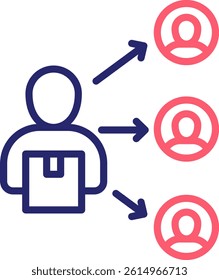Supplier Network Icon Color Vector Illustration