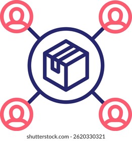 Supplier Network Icon Color Vector Illustration
