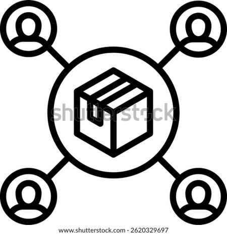 Supplier Network Icon Line Vector Illustration