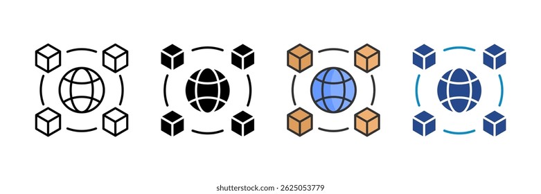 Supplier Network Icon Set Multiple Style Collection
