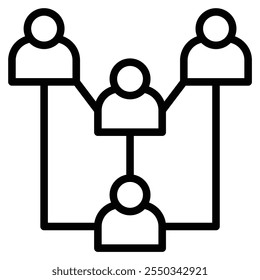 ícone Relacionamento do Fornecedor ilustração de vetor de linha