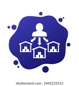 Supplier vector icon with warehouses