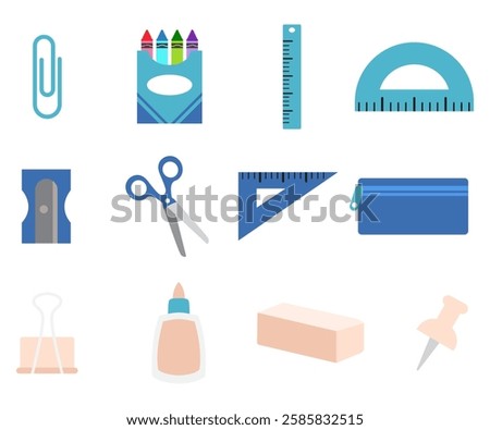 Supplies of back to school collection illustration