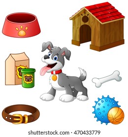 Supplies for dog cartoon