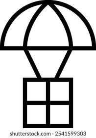 Icono de suministros. Diseño de estilo lineal delgado aislado sobre fondo blanco