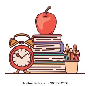 supplies for school over white