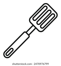 Supplies spatula icon outline vector. Metal tool. Cooking accessory