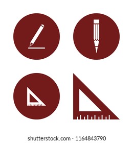 supplies vector icons set. with ruler and pencil in set