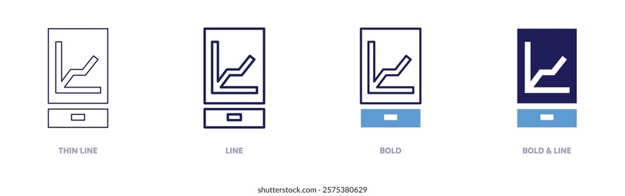 Supply analysis icon in 4 different styles. Thin Line, Line, Bold, and Bold Line. Duotone style. Editable stroke.