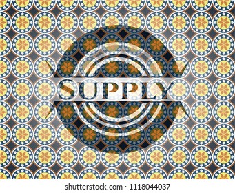 Supply arabesque emblem. arabic decoration.