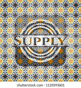 Supply arabesque style badge. arabic decoration.
