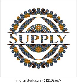 Supply arabic emblem. Arabesque decoration.