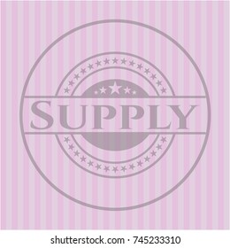 Supply badge with pink background