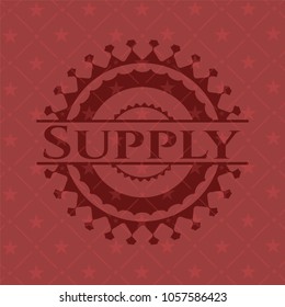 Supply badge with red background