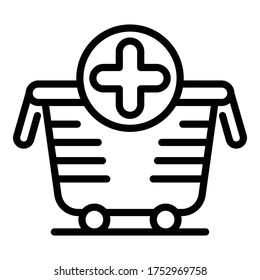 Supply cart icon. Outline supply cart vector icon for web design isolated on white background