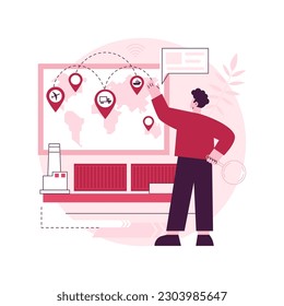 Supply chain analytics abstract concept vector illustration. Transportation cost optimization, data-driven strategic decision, logistic industry, goods delivery, demand planning abstract metaphor.