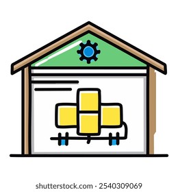 Supply chain color icon vector illustration