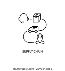 Line Icon für die Supply Chain. Einfache Elementgrafik. Rahmenkonzept der Lieferkette - Symboldesign.