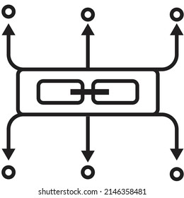 Supply chain with connections and nodes - Business illustration - vector , icon 