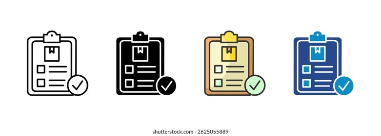 Conjunto de iconos de datos de cadena de suministro Colección de estilos múltiples
