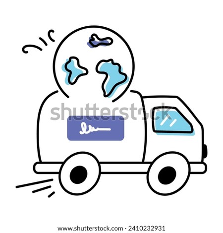 Supply Chain and Delivery Doodle Icon