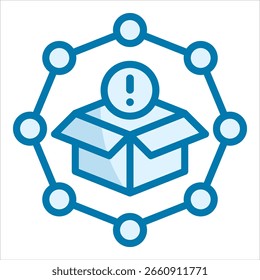 Elemento de icono de interrupción de la cadena de suministro para diseño