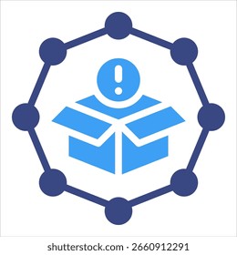 Elemento de icono de interrupción de la cadena de suministro para diseño